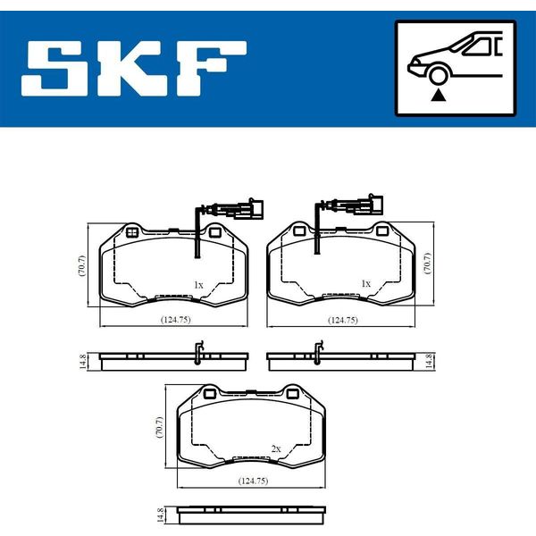 Set Pastiglie Freno Anteriori Skf Pastiglie Freno Per Fiat Punto Evo (199) Vkbp 80759 E-image