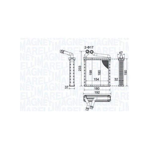 Magneti Marelli 350218442000 - Oe 3C0819031 Scambiatore Di Calore, Riscaldatore Per Yeti (5L), Superb Ii (3T), Octavia Ii (1Z), Tiguan (5N), Scirocco, Passat Cc (357), Passat (365, 362), Passat (3C), Golf Vi, Golf V (1K), Golf Plus (5M), Eos (1F), Cc (358)-image