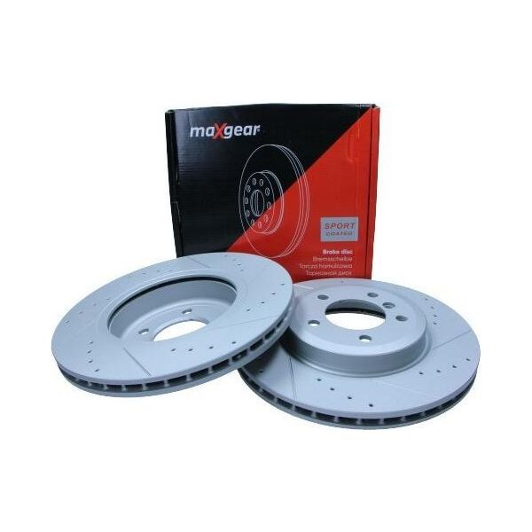 Disco Freno Maxgear Bmw P. E46 10/99- Forato E Scanalato, Con Rivestimento Anticorrosione-image