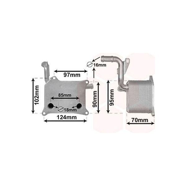 Van Wezel 03013705 Radiatore Dell'olio Motore Per Vw Touareg (7P5, 7P6) Touareg (7LA, 7L6, 7L7) Per Audi A6 Avant (4F5, C6) A6 Limousine (4F2, C6) A5 Coupé Q7-image