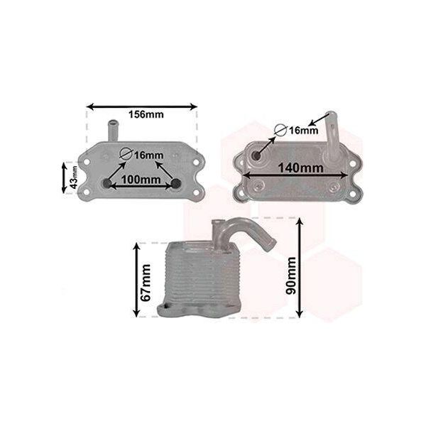 Van Wezel 59013702 - Radiatore Olio Oe 30774663 Per S60 I (384), S80 I (184), V70 Ii (285), XC70 (295), XC90 I (275)-image
