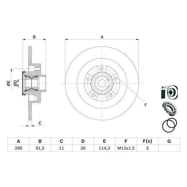 2X Disco Freno Bosch 0 986 479 F42 Per Renault Megane Iv Grandtour (K9A/M/N_)-image
