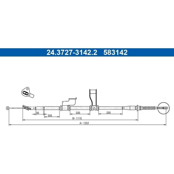 Ate Cavo Del Freno A Mano 24.3727-3142.2 Per Hyundai I10 (Pa) I10 (Ia) 1252Mm-image
