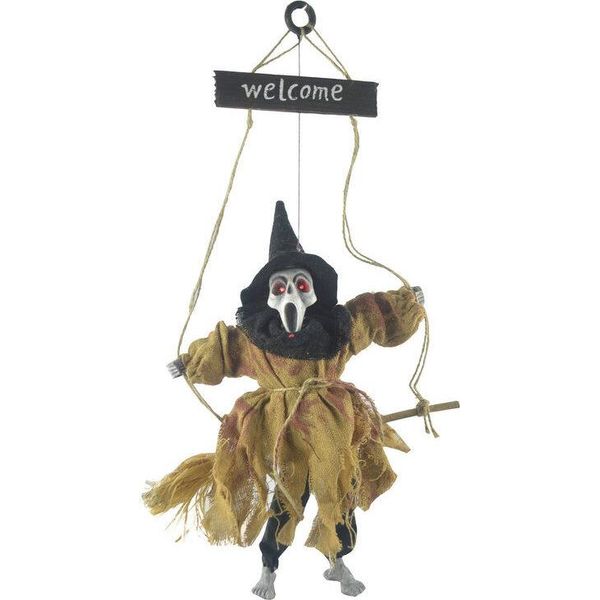 Halloween Ghost Witch Doll Horror Spaventoso Ciondolo Strega Volante Per Halloween Party Ornaments Festival Bar Home Decoration Hanging Ghost Giallo-image