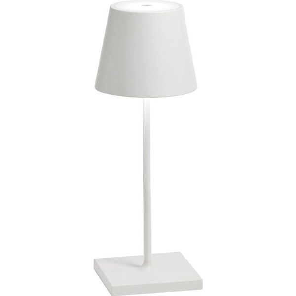 Zafferano Lampada A Led Da Tavolo Poldina Pro Mini Bianca Ricaricabile E Dimmerabile Con Batteria Fino A 12 Ore-image