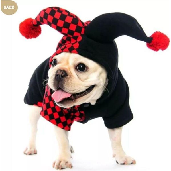 Cane Vestiti Con Cappuccio Halloween Cosplay Clown Costumi Cucciolo Gatto Vestiti Per Cani Di Piccola Taglia Gatto Cucciolo Bullterrier - S-image
