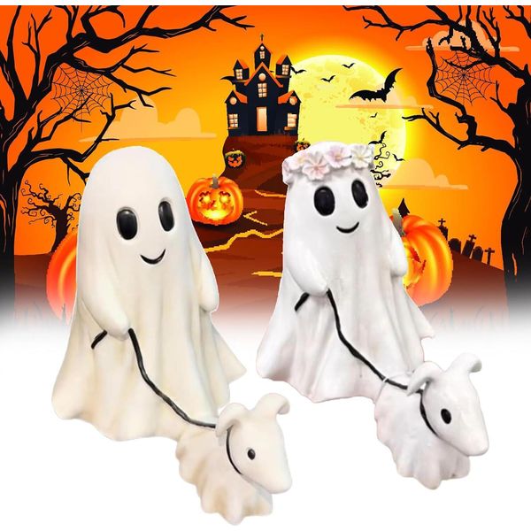 Statua Di Halloween Di Un Cane Fantasma Che Cammina Fantasma Che Cammina Con Il Suo Cane Fantasma Statue Di Halloween Di Un Cane Fantasma Inquietante Cane Fantasma-image