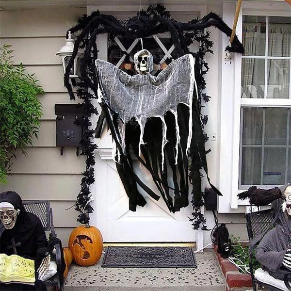 Halloween Appeso Scheletro Fantasma Decorazione Di Halloween Appeso Cranio Orrore Fantasma Per La Casa Ingresso Decorazione Decorazione Interna Esterna-image