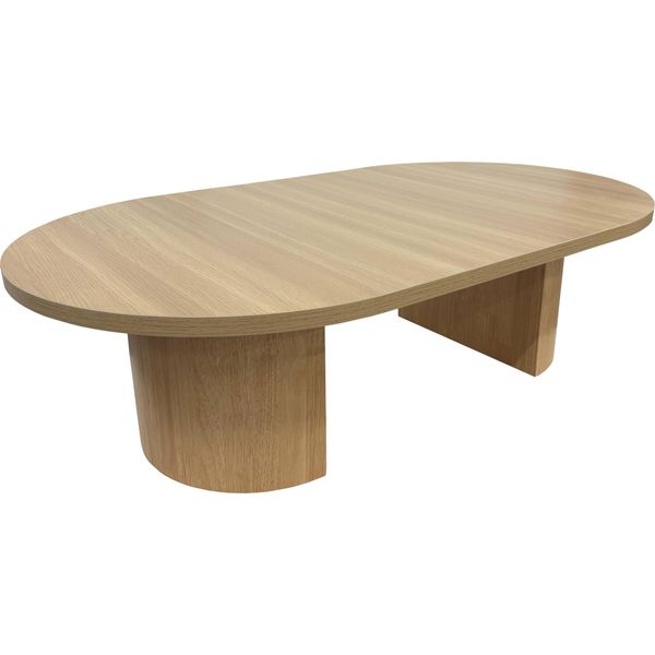 Tavolino Ovale Moderno 120 Cm Effetto Legno Chiaro - Oviala Trinity-image