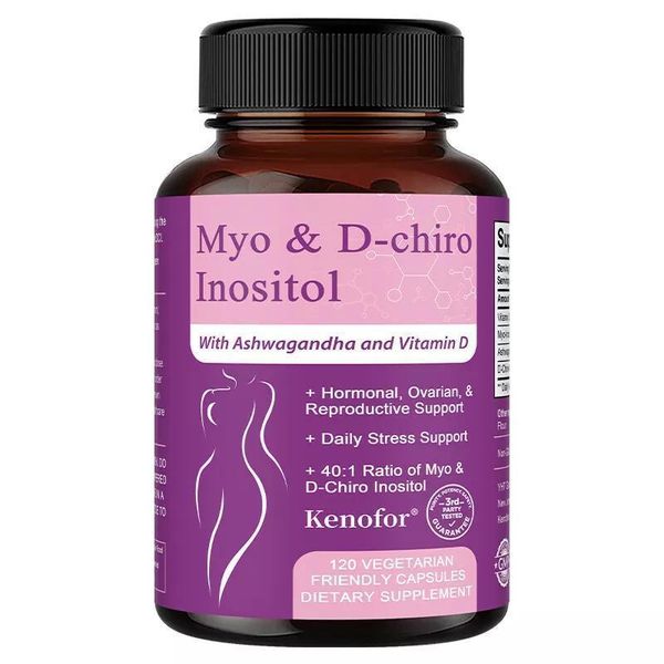 Myo & D-Chiro Inositolo (120 Capsule) Integratore Alimentare, Antistress, Equilibrio Ormonale, Digestione, Salute Femminile, Umore, Recupero-image