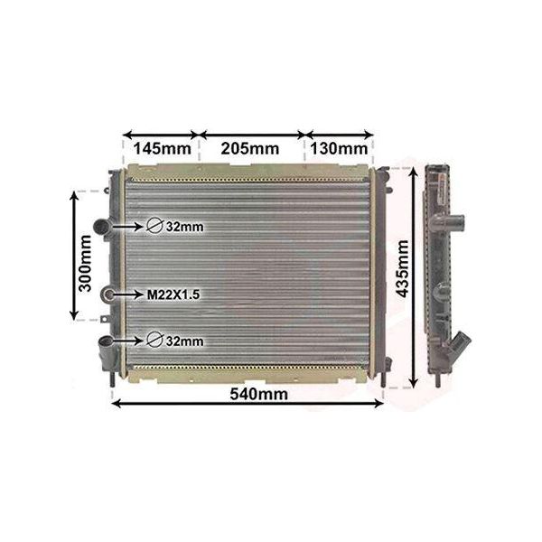 Van Wezel 43002267 - Radiatore Oe 7700430143, Raffreddamento Motore Per Clio Ii, Kangoo (Kc), Kangoo (Fc)-image