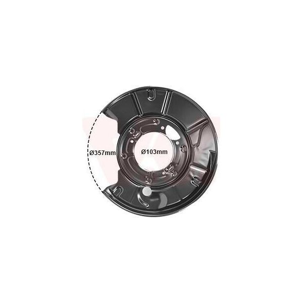 Van Wezel Parafango Disco Freno Adatto Per MERCEDES-BENZ Classe S Berlina (W220) Posteriore Destro 3036374 Piastra Di Ancoraggio-image