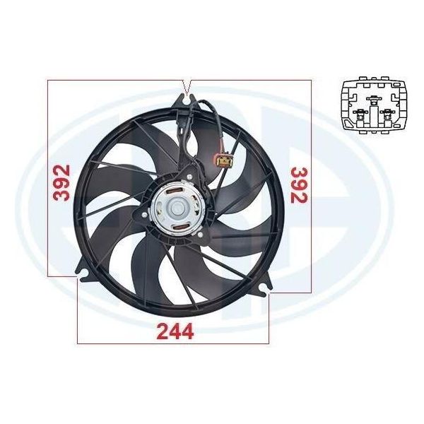 Era 352079 - Ventola Radiatore Oe 1253 C9 Per 206 Cc (2D), 206 (2A/C), 206 (2E/K), 206 Sw (2E/K), 206+-image