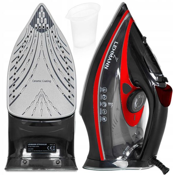 Lehmann Ferro Da Stiro A Vapore, 3000 W, Piastra In Ceramica, Alto Flusso Di Vapore, Stiratore Verticale-image