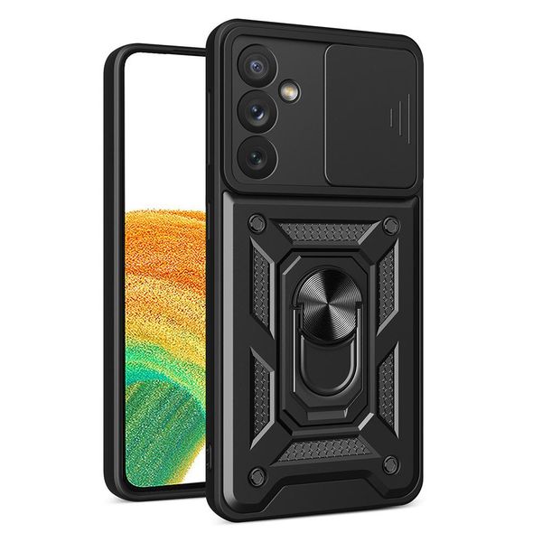 Custodia Hybrid Armor Camshield Per Samsung Galaxy A14 Custodia Blindata Con Copertura Della Fotocamera Nera-image
