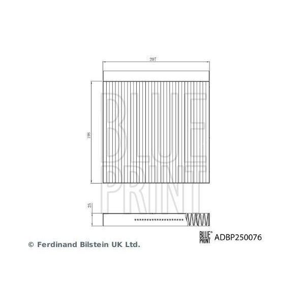 Blue Print ADBP250076 Filtro Aria Abitacolo Filtro Antipolline Per Mg Mg Hs-image