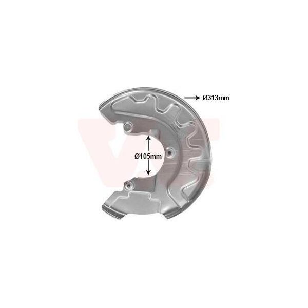 Van Wezel Parafango Disco Freno Per Vw Polo Hatchback (6R1, 6C1) Anteriore Destro 7629372 Piastra Di Ancoraggio-image