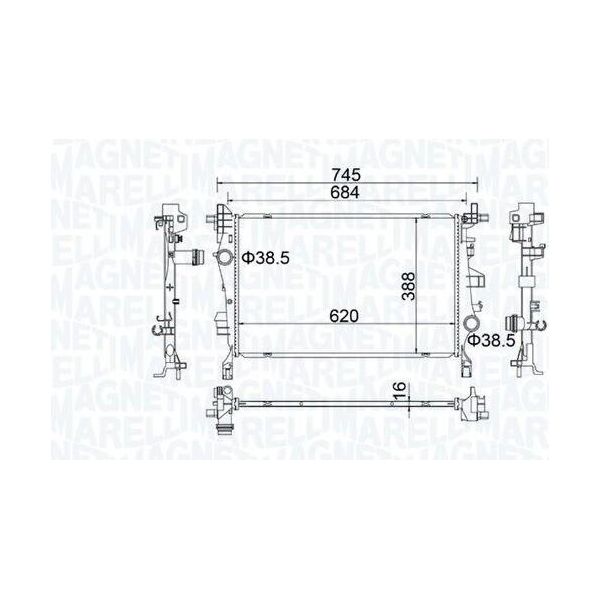 Magneti Marelli 350214400000 Radiatore Acqua Radiatore Motore Per Fiat 500X (334) Per Jeep Renegade Suv (Bu, B1)-image