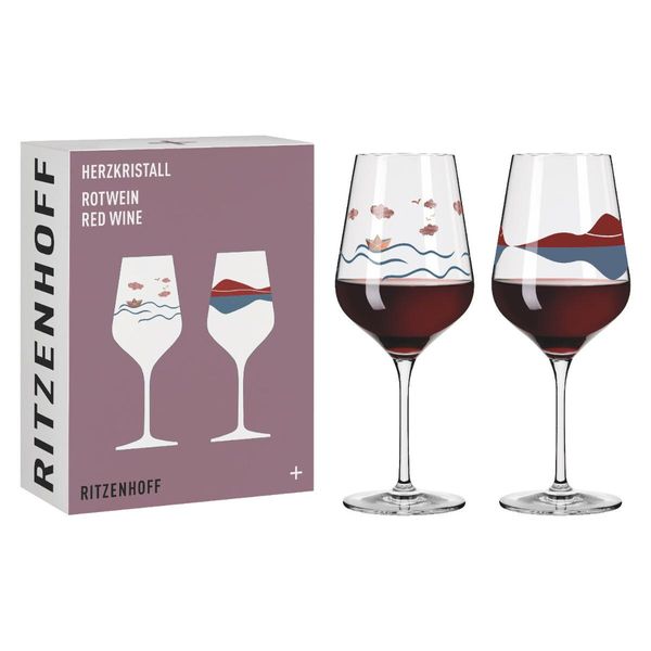 Ritzenhoff Rotweinglas 2Er Set Herzkristall H23, AuréLie Girod, Applefield, Kristallglas, 570 Ml, 6161001-image