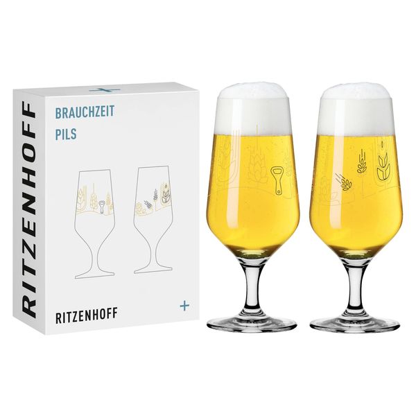 Ritzenhoff Brauchzeit Pils 011 012 F24, 2Er Set, Ritzenhoff Design Team, Pilsglas, Kristallglas, 374 Ml, 3471006-image