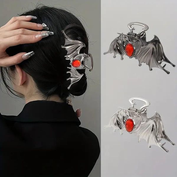 Fermagli Per Capelli Di Halloween, 2 Pezzi, Fermagli Per Capelli A Ragnatela, Fermagli Gotici Ad Artiglio In Metallo, Tenuta Forte, Fermagli Per Mascelle Di Halloween, Accessori Per Donne,-image