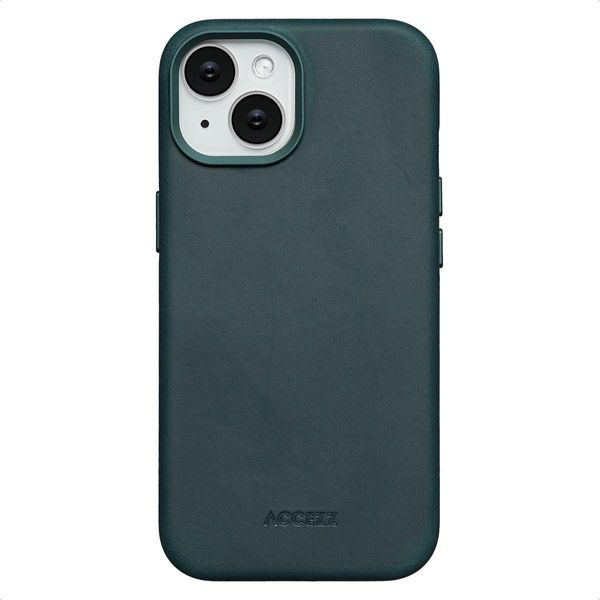Custodia Per Iphone 15 - Vera Pelle - Custodia Rigida/Cover Accezz - Verde-image