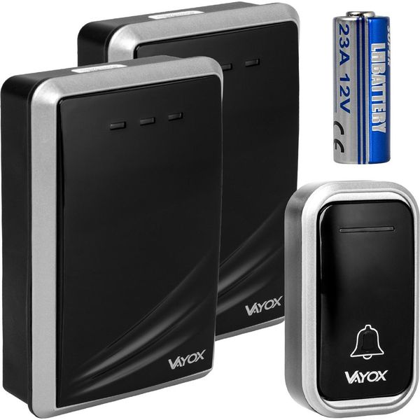 Vayox Campanello Senza Fili VA0404 Campanello Senza Fili Con 3X1,5V Batterie Aa / 23A12V Batteria A Bottone-image