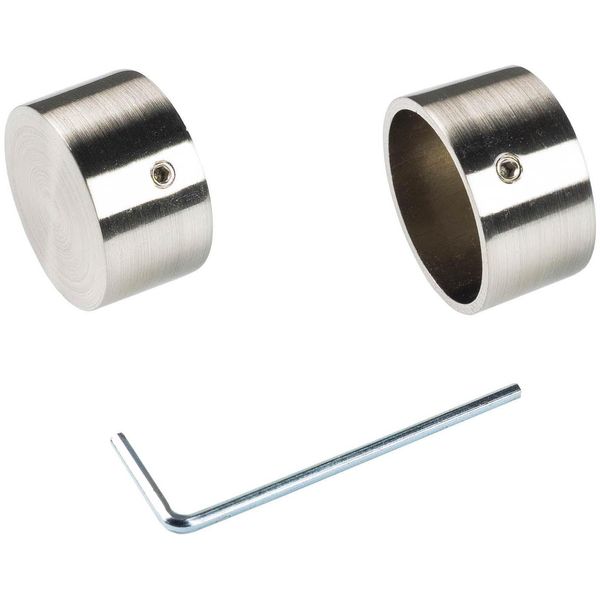 Gardinenstangen-EndstüCk Liedeco, Silber (Edelstahlfarben), L:1,8Cm Ø:2,8Cm, GardinenstangenendstüCke, Gardinenstangen-EndstüCk, FüR Gardinenstange Ø 28 Mm-image