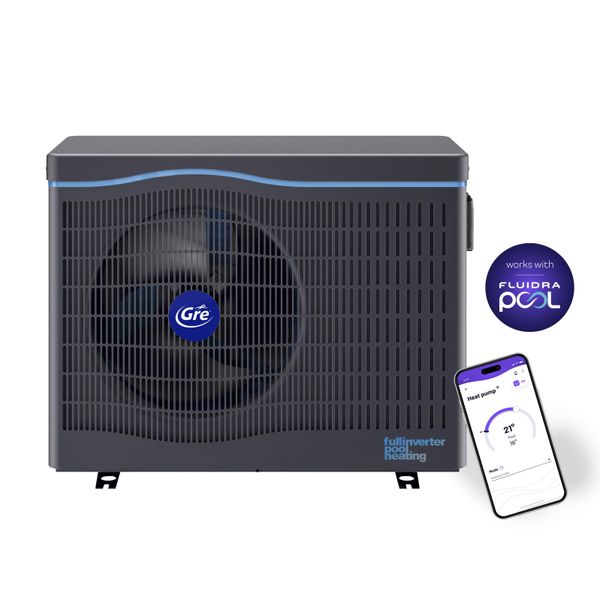 Pool-WäRmepumpe Gre "HPGIC60", Schwarz, B:38,3Cm H:64,8Cm L:85,8Cm, Kunststoff, Polyvinylchlorid (Pvc), WäRmepumpen, Inverter WäRmepumpe, FüR Pools Bis Zu 60 M³-image