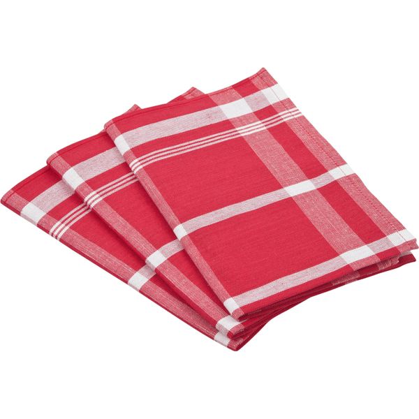 Geschirrtuch Ross "Exclusiv", Rot, B:50Cm L:70Cm, 50% Baumwolle, 50% Leinen, GeschirrtüCher, Geschirrtuch, Blockkaro, 50% Baumwolle, 50% Leinen, 50X70 Cm-image