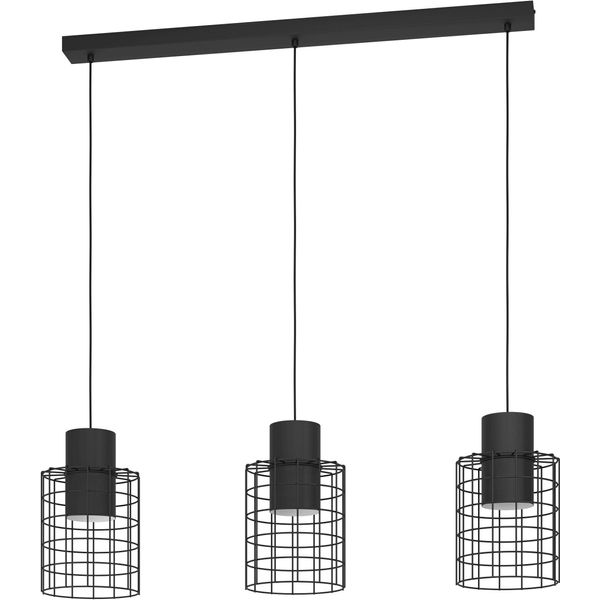 Eglo HäNgeleuchte "Milligan", Schwarz, Ø 20Cm H: 110Cm, 1 Stk., Leuchten, HäNgeleuchte Und Weiß Aus Stahl - Exkl. E27 - 40W, HäNgeleuchte-image