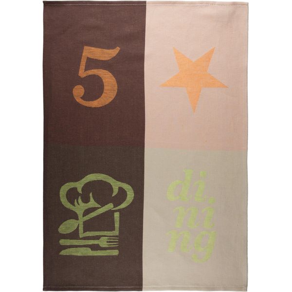 Geschirrtuch stuco "Gustoso - Jacquard", Bunt (Braun, Natur, Orange, HellgrüN), B:50Cm L:70Cm, 50% Baumwolle, 50% Leinen, GeschirrtüCher, Geschirrtuch-image