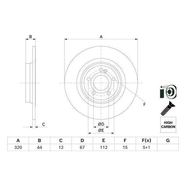 Db Disco Freno Posteriore C118/X118/H243/H247/X247/W177/W247 1,3-2,0 18--image