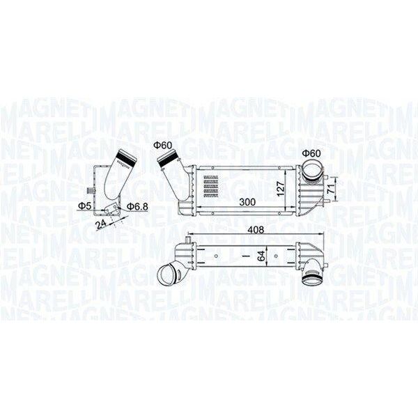 Magneti Marelli 351319204340 - Intercooler Oe 0384F6 Per Xsara, 307 Sw (3H), 307-image
