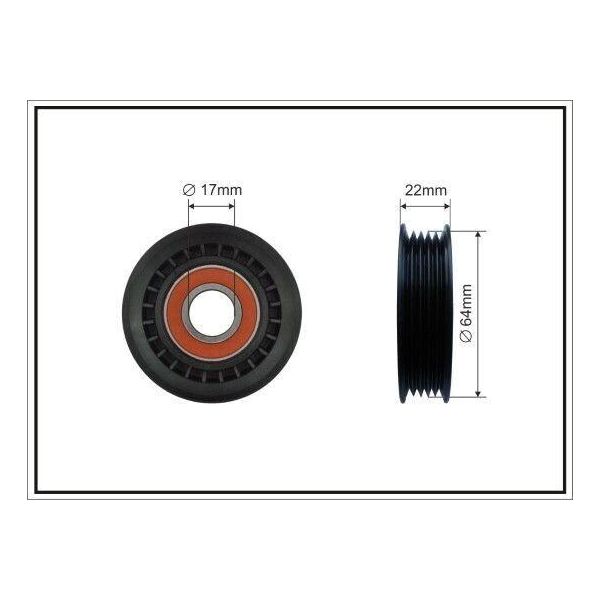 Caffaro 157-00 Puleggia Folle Cinghia A V 64Mm Per MERCEDES-BENZ Classe A (W169) Classe A (W168) Classe B (W245) Vaneo (414) Per Audi-image