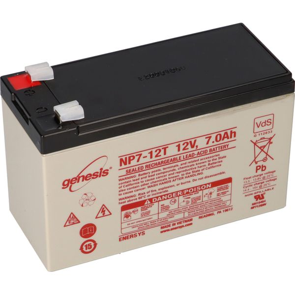 Batteria Al Piombo Genesis NP7-12T 12V 7Ah Faston 6,3Mm Agm-image