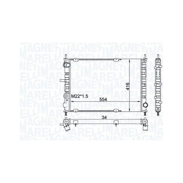 Magneti Marelli 350213154300 - Oe 46547089 Radiatore, Raffreddamento Motore Per Marea, Bravo, Brava-image