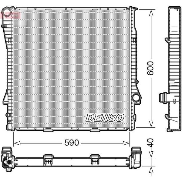 Denso DRM05112 - Oe 1439101 Radiatore, Raffreddamento Motore Per X5 (E53)-image