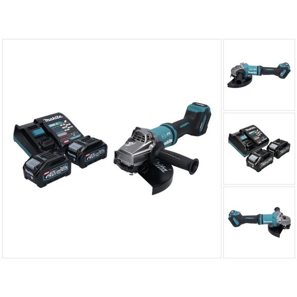 Makita Ga 038 GM2 Smerigliatrice Angolare A Batteria 40 V Max. 230 Mm Brushless Xgt + 2X Batteria 4,0 Ah + Caricabatteria-image