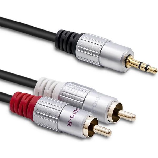 Qoltec 52339 Cavo Audio 1 M 2 X Rca 3,5 Mm Nero-image