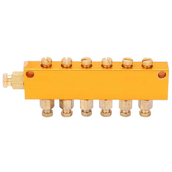 Distributore Di Olio In Ottone Regolabile - 1 Ingresso 6 Uscite, Distributore Di Lubrificante Con Valvola A Pistone Per Sistemi Di Lubrificazione Centralizzati-image