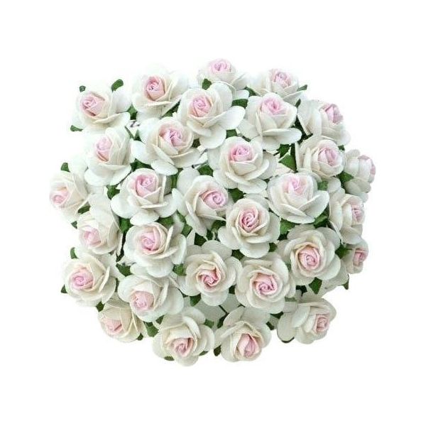 Rosen Aperto 25 Mm 50 Pz. Fiori Di Carta Di Gelso Per Scrapbooking, Beige-image