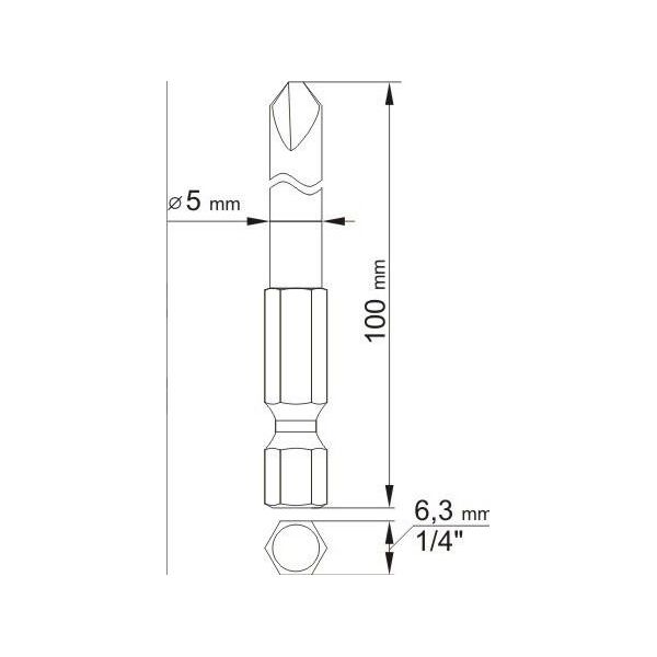 Yato, Modello YT-0496, Punte Per Cacciavite Triwing (2 Pezzi: Nr1X100Mm, Nr3X100Mm), Codolo Esagonale Da 1/4", Strumento Durevole, Ideale Per Riparazioni E Manutenzione"-image