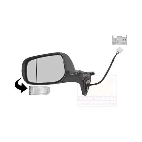 Van Wezel 5406807 Specchietto Retrovisore Esterno Sinistro Per Toyota Auris (NRE15, ZZE15, ADE15, ZRE15, NDE15) Asferico Riscaldato Primerizzato-image