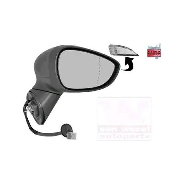 Van Wezel 1801806 Specchietto Retrovisore Esterno Destro Per Ford B-MAX (Jk) Asferico Non Riscaldato-image