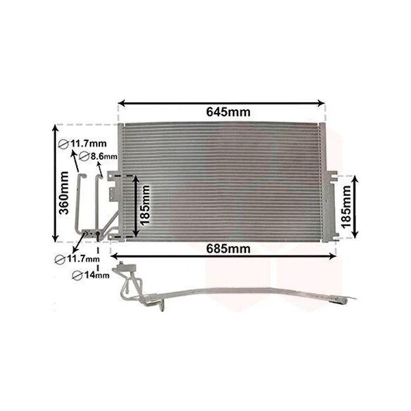 Van Wezel 37005241 - Condensatore Aria Condizionata Oe 1618073 Per Vectra B (J96)-image
