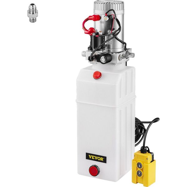 Centralina Idraulica 12V 8 Quarti Autolift Pompa Idraulica In Plastica Alimentatore A Semplice Effetto Per Rimorchi Ribaltabili-image