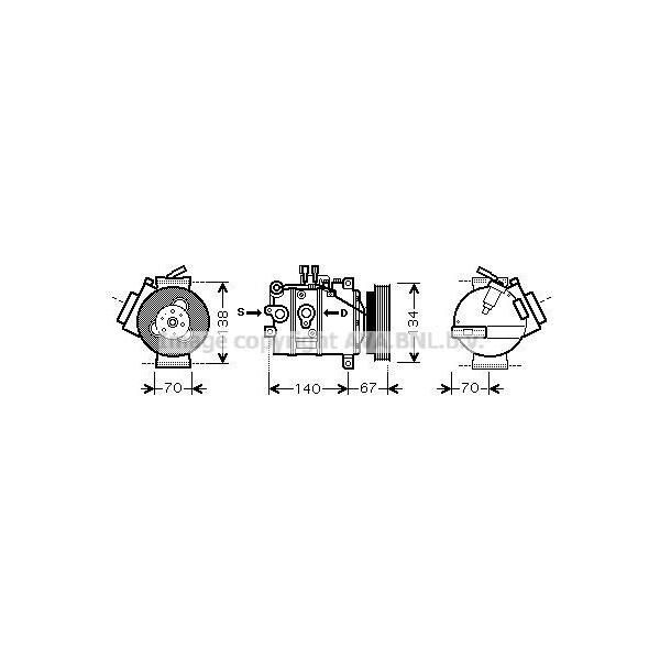 Prasco VOK142 - Compressore Aria Condizionata Oe 36000497 Per XC90 I (275)-image