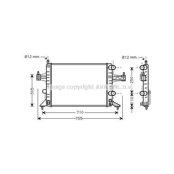 Prasco OLA2303 - Radiatore Oe 1300236, Raffreddamento Motore Per Combo, Combo Tour, Corsa C (X01), Tigra Twintop (X04)-image