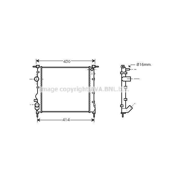Prasco RTA2261 - Radiatore Oe 7700430647, Raffreddamento Motore Per Clio Ii-image